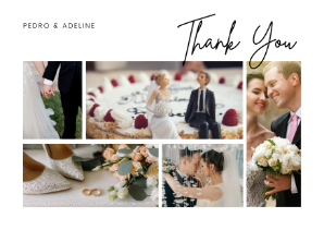 White Modern Wedding Thank You Card-650